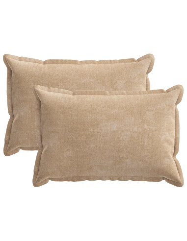 Federa 2 pz HOUTEN Tortora 50 x 75 cm Tessuto Chenille