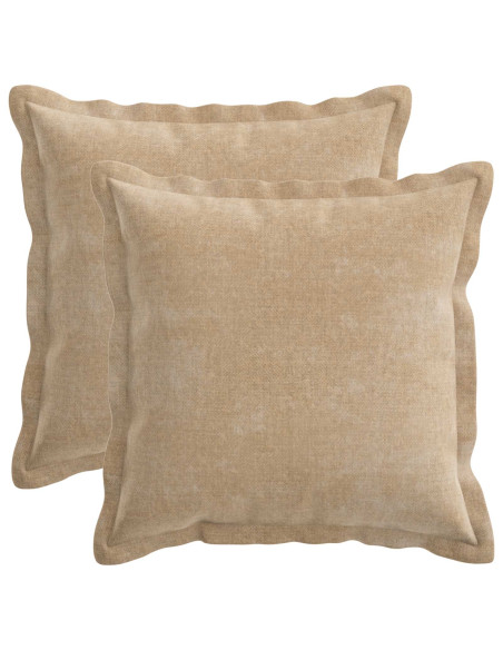Federa 2 pz HOUTEN Tortora 45 x 45 cm Tessuto Chenille