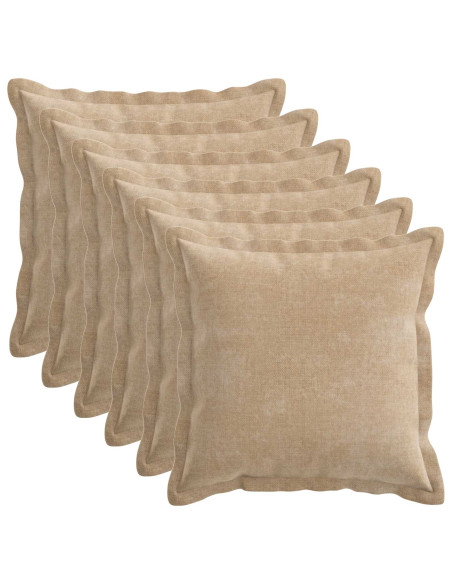 Federa 6 pz HOUTEN Tortora 35 x 35 cm Tessuto Chenille
