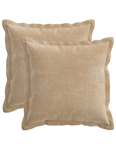 Federa 2 pz HOUTEN Tortora 40 x 40 cm Tessuto Chenille