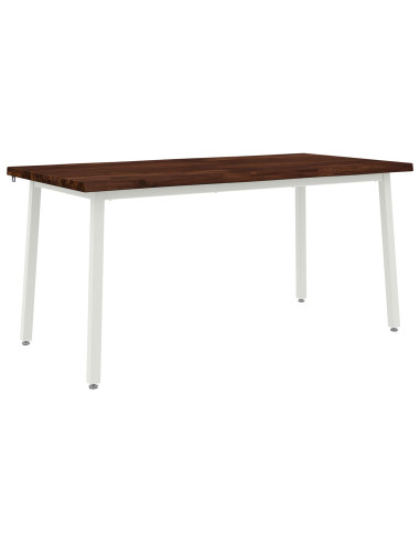 Tavolo da pranzo con bordo vivo 160 x 70 x 75 cm Marrone Scuro