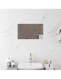 Specchio da bagno LED Trasparente 50 x 30 cm vetro temperato