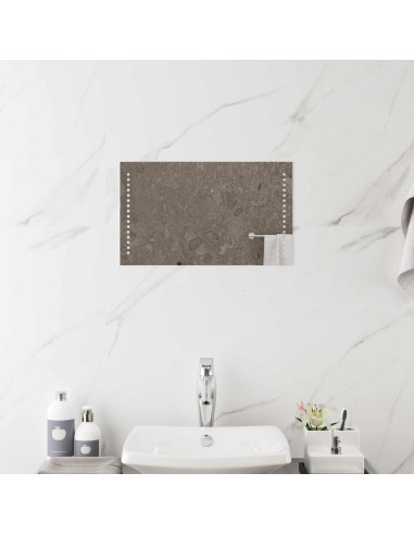 Specchio da bagno LED Trasparente 50 x 30 cm vetro temperato