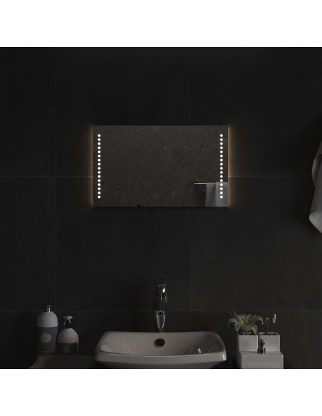 Specchio da bagno LED Trasparente 50 x 30 cm vetro temperato