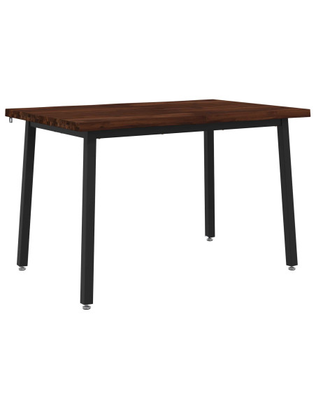 140 x 70 x 75 cm Legno di Acacia Massello Marrone scuro e Nero