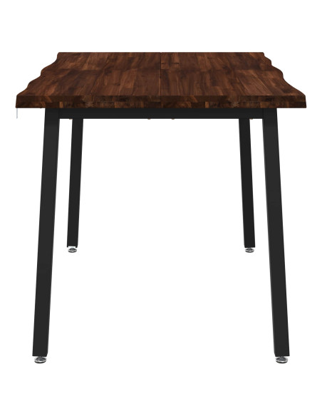 140 x 70 x 75 cm Legno di Acacia Massello Marrone scuro e Nero