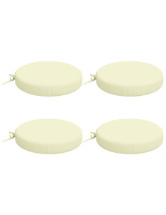 Cuscini per Sedia in 4 Pezzi SOEST 4 pz 100% Poliestere Crema