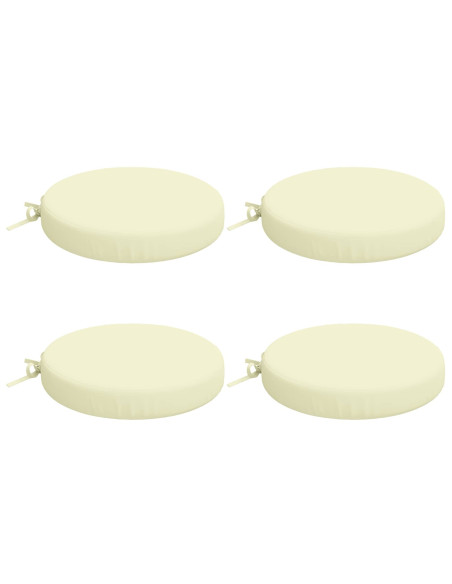 Cuscini per Sedia in 4 Pezzi SOEST 4 pz 100% Poliestere Crema