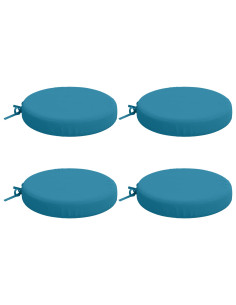 Cuscini per Sedia in 4 Pezzi SOEST 4 pz 100% Poliestere Azzurro