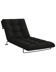 Cuscino per Lettino VIANEN 100% Poliestere Nero 200 x 70 x 8 cm