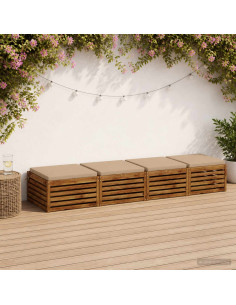 Cuscini per Sedia in 4 Pezzi SOEST 4 pz 100% Poliestere Sabbia