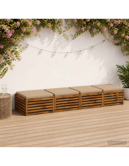 Cuscini per Sedia in 4 Pezzi SOEST 4 pz 100% Poliestere Sabbia