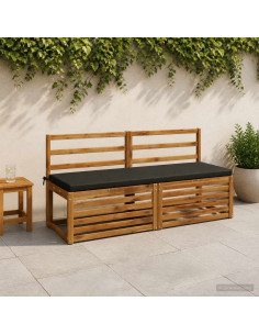 Cuscino per panchina SOEST 100% Poliestere Nero 140 x 50 x 5 cm