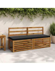 Cuscino per panchina SOEST 100% Poliestere Nero 140 x 50 x 5 cm