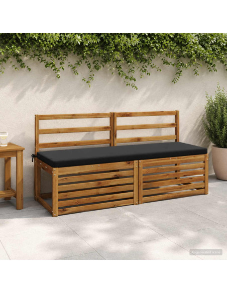 Cuscino per panchina SOEST 100% Poliestere Nero 140 x 50 x 5 cm