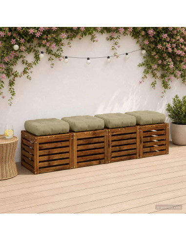 Cuscini per Sedia in 4 Pezzi VIANEN 4 pcs 100% Poliestere