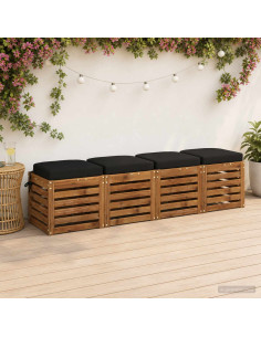 Cuscini per sedile a 4 pezzi SOEST 4 pcs 100% Poliestere Nero