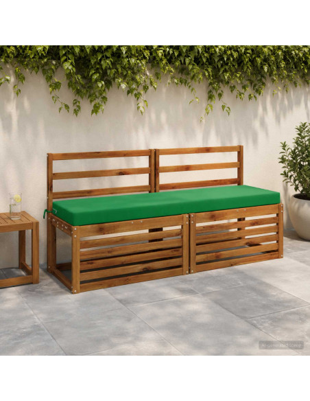 Cuscini per Panchina a 2 Pezzi SOEST 2 pz 100% Poliestere Verde