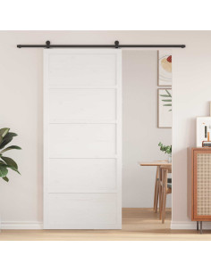Porta del fienile Bianco 80 x 2,5 x 208 cm