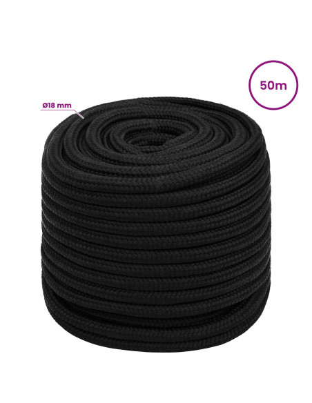 Corda multiuso 18 mm 50 m Nero Poliestere