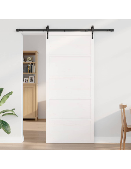 Porta del fienile Bianco 80 x 2,5 x 208 cm