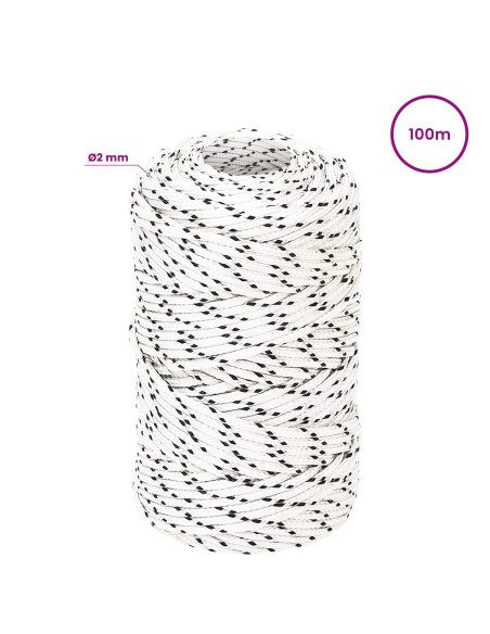 Corda multiuso 2 mm 100 m Bianco Poliestere