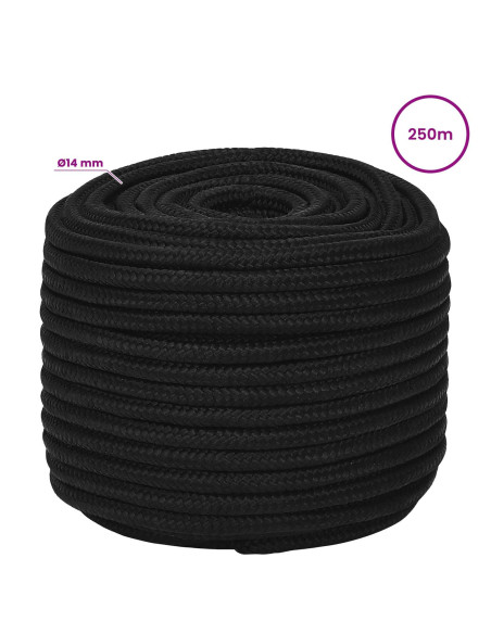 Corda multiuso 14 mm 250 m Nero Poliestere