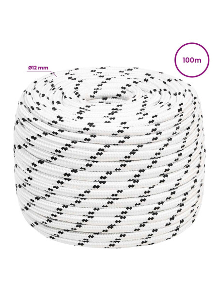 Corda multiuso 12 mm 100 m Bianco Poliestere