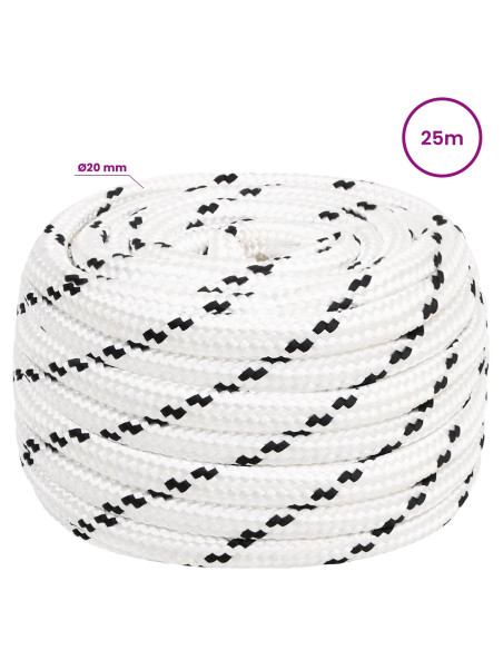 Corda multiuso 20 mm 25 m Bianco Poliestere