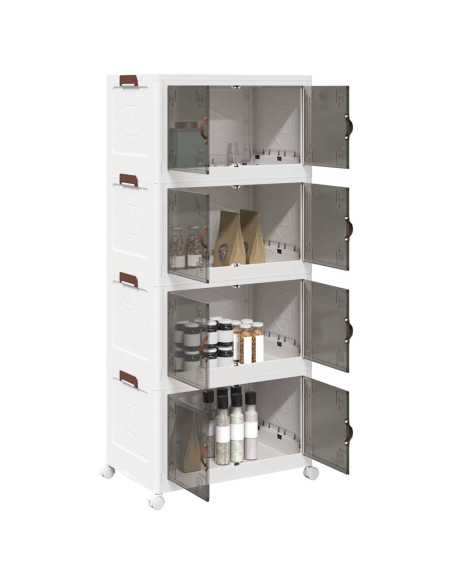 Scatola Portaoggetti con Ruote 4 Livelli 75 L 64x40x141,5 cm