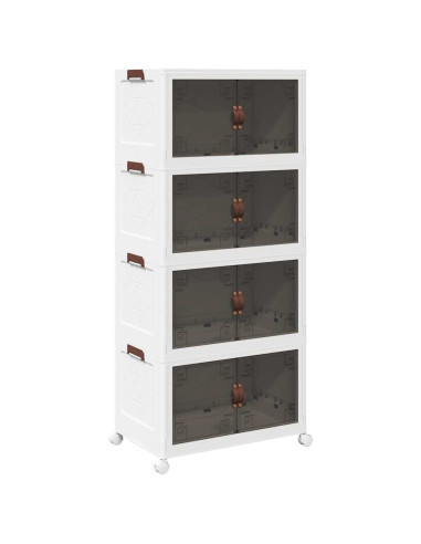 Scatola Portaoggetti con Ruote 4 Livelli 75 L 64x40x141,5 cm