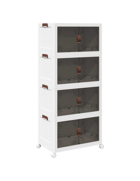 Scatola Portaoggetti con Ruote 4 Livelli 75 L 64x40x141,5 cm