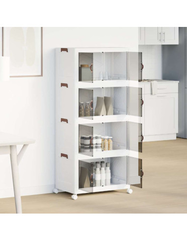Scatola Portaoggetti con Ruote 4 Livelli 75 L 64x40x141,5 cm