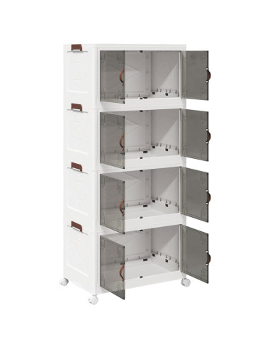 Scatola Portaoggetti con Ruote 4 Livelli 75 L 64x40x141,5 cm