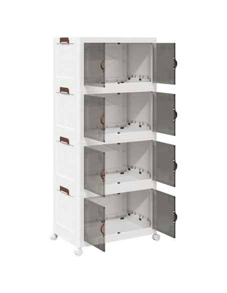 Scatola Portaoggetti con Ruote 4 Livelli 75 L 64x40x141,5 cm