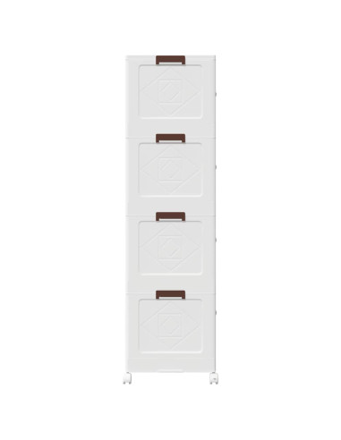 Scatola Portaoggetti con Ruote 4 Livelli 75 L 64x40x141,5 cm