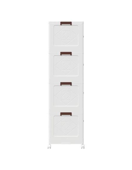 Scatola Portaoggetti con Ruote 4 Livelli 75 L 64x40x141,5 cm