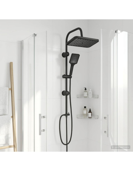 Sistema doccia con soffione Nero 48 x 30 x 100 cm Acciaio Inox
