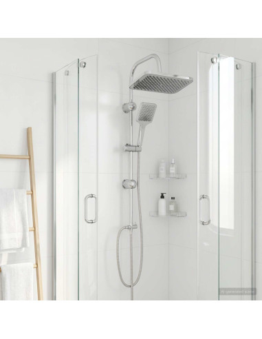 Sistema doccia con soffione Cromato Acciaio Inox
