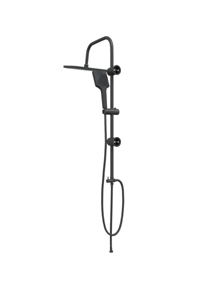 Sistema doccia con soffione Nero 48 x 30 x 100 cm Acciaio Inox