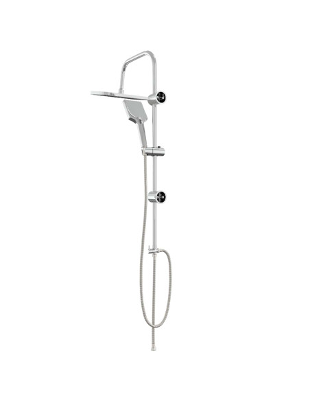Sistema doccia con soffione Cromato Acciaio Inox