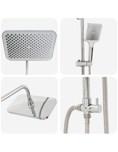 Sistema doccia con soffione Cromato Acciaio Inox