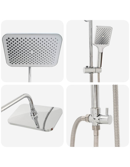 Sistema doccia con soffione Cromato Acciaio Inox