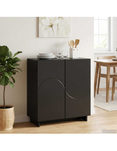 Credenza Nero 67 x 34,5 x 75 cm Legno ingegnerizzato