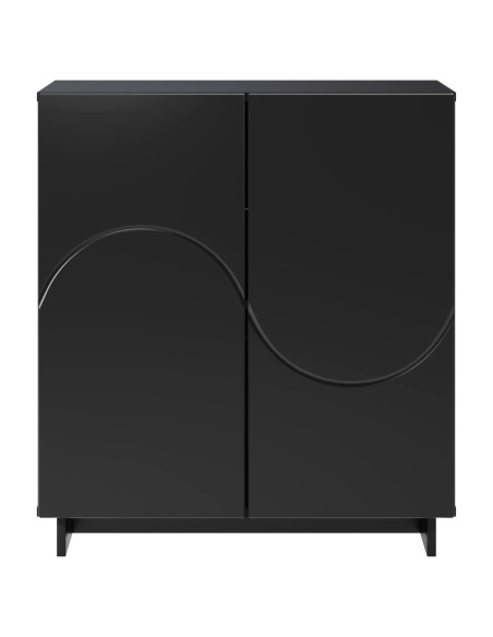 Credenza Nero 67 x 34,5 x 75 cm Legno ingegnerizzato