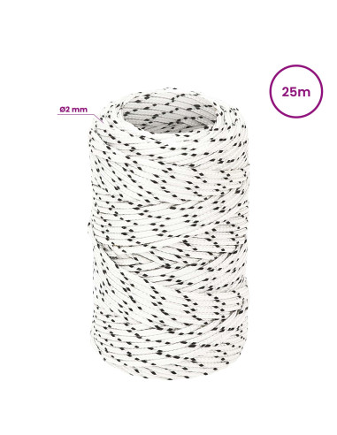 Corda multiuso 2 mm 25 m Bianco Poliestere 50 kg Carico massimo