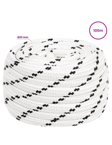 Corda multiuso 20 mm 100 m Bianco Poliestere