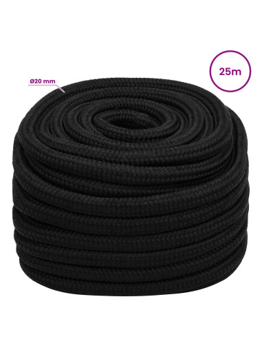 Corda multiuso 20 mm 25 m Nero Poliestere