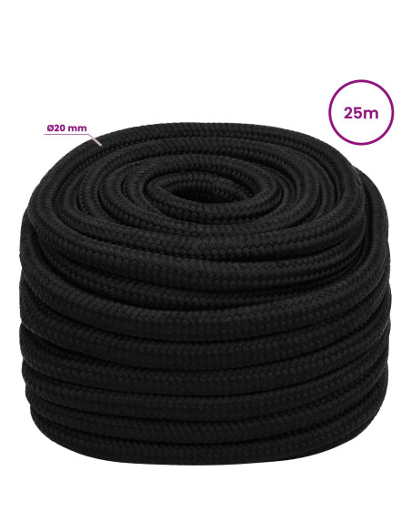 Corda multiuso 20 mm 25 m Nero Poliestere