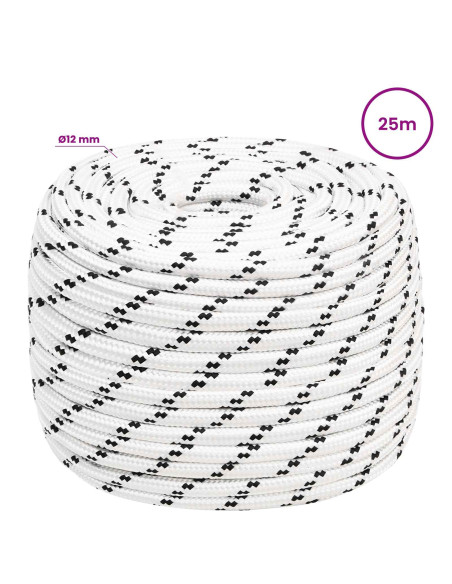 Corda multiuso 12 mm 25 m Bianco Poliestere